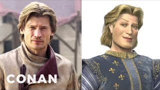 Jaime Lannister Looks Just Like Prince Charming From quotShrekquot  CONAN on TBS [upl. by Llednav]