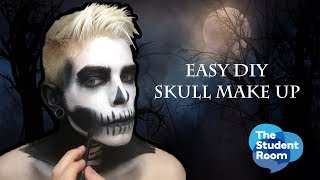 Easy Skull Makeup Tutorial  Hallowen Makeup [upl. by Atinhoj]