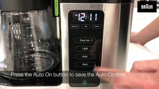 Braun MultiServe Coffee Machine  How To Set the Clock  Program Auto On function [upl. by Corin863]