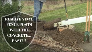 Remove Vinyl Fence Posts WITH Concrete SUPER EASY [upl. by Yerak177]