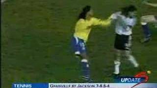 Ronaldinho slaps Sorin for nutmegging him [upl. by Wilber]