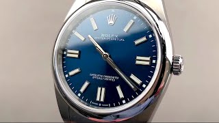 2020 Rolex Oyster Perpetual 41mm 1243000003 – Bright Blue Dial Review [upl. by Margareta894]