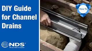 How to Install a Channel Drain  NDS Yard Drainage Systems [upl. by Onirotciv]