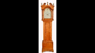 LampA Hutchins ConcordNH Tall Case Clock Made Circa 1800 [upl. by Aimee]