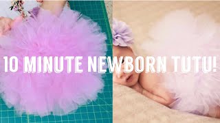 Easy Tutu in 10 Minutes Newborn Tutu DIY [upl. by Neelak519]