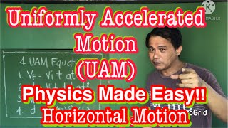 Uniformly Accelerated Motion Part I  Horizontal Motion English Tagalog Physics [upl. by Sonitnatsok]