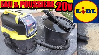 Aspirateur eau et poussière 20V LIDL PARKSIDE PNTSA 20Li A1 sans fil [upl. by Myles]