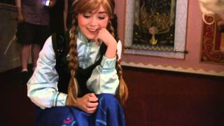 Anna and Elsa Frozen Meet a Puppy in Disneyland [upl. by Kilroy]