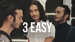 Mens Hair Tutorial How To Style Medium Length Hair [upl. by Deena]