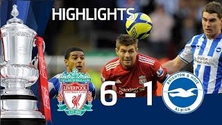 Liverpool 61 Brighton  Official Highlights and Goals  FA Cup 5th Round 190212 [upl. by Melonie]