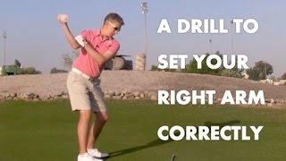 Golf Drill  The Correct Right Arm  Shoulder Movement [upl. by Rainger317]