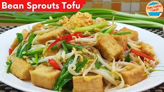 Bean Sprouts Stir Fry with Tofu Recipe [upl. by Aynwat819]