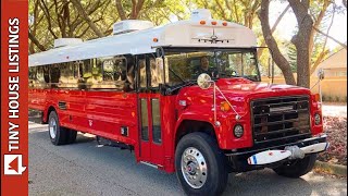 School Bus Converted Into Luxurious Traveling Tiny Home [upl. by Leuqcar]