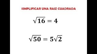 Simplificar una raíz cuadrada [upl. by Gibbon]