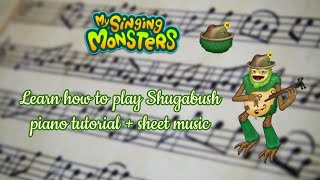 Learn how to play Shugabush  My Singing Monsters  piano tutorial  sheet music [upl. by Yeltneb]