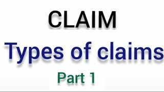 Claim settlement  types of claim  part 1 [upl. by Yniatirb]