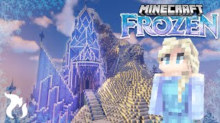 Building ELSAS ICE CASTLE in Minecraft [upl. by Epoh308]