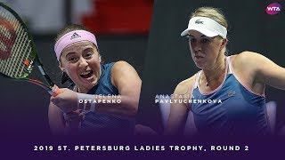 Jelena Ostapenko vs Anastasia Pavlyuchenkova  2019 St Petersburg Ladies Trophy Second Round [upl. by Tilagram]