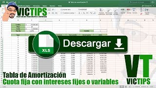 Tabla de Amortización  Interés Fijo o Variable [upl. by Naig]