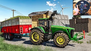 John Deere 8530 at Silage  Farming Simulator 19  Logitech g29 gameplay [upl. by Anastassia]