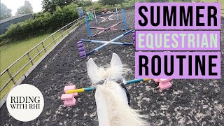 HORSE MORNING ROUTINE  Tack Up and Ride With Me  SUMMER 2020  UK Equestrian YouTuber [upl. by Oretos]