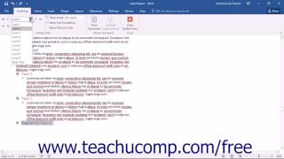 Word 2016 Tutorial Promoting and Demoting Outline Text Microsoft Training [upl. by Ahseyk]