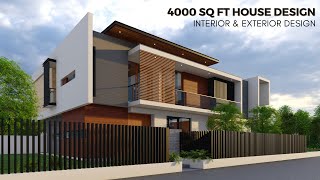 4000 sq ft House Design India  INTERIOR amp EXTERIOR 50x90 feet [upl. by Marih]