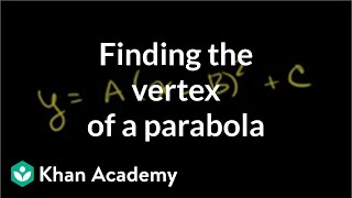 Finding the vertex of a parabola example  Quadratic equations  Algebra I  Khan Academy [upl. by Athene]