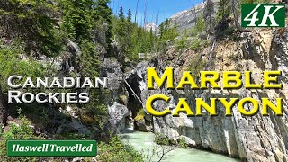 Marble Canyon Kootenay National Park  British Columbia BC Canada 4K [upl. by Murdocca]