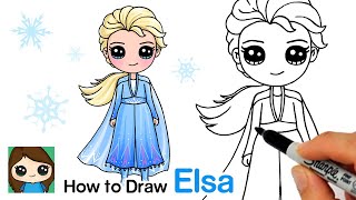 How to Draw Elsa  Disney Frozen 2 [upl. by Sairtemed]