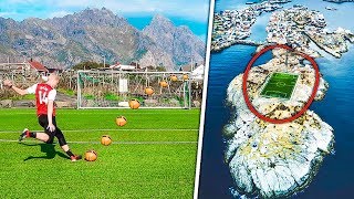 WORLDS MOST AMAZING FOOTBALL PITCHES  Henningsvær Stadium Norway [upl. by Alimaj380]