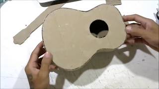 How to make an Acoustic Guitar from cardboard [upl. by Obelia513]