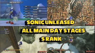 Sonic Unleashed All Main Day StagesActs SRank [upl. by Drannel]