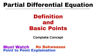 1 Partial Differential Equation  Basic Points  PDE [upl. by Llennehc]