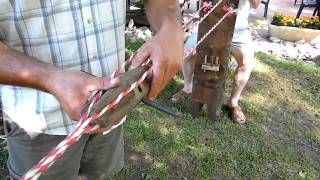 Making a rope by hands  Touw draaien op camping la Plaine [upl. by Ellenig667]