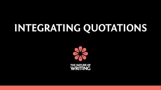 Integrating Quotations  Essay Writing [upl. by Sirmons]