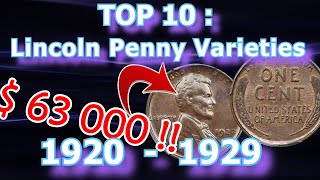 Top 10 1920s Lincoln Penny Varieties Worth Money [upl. by Chinua986]