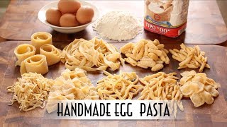 Handmade Egg Pasta  Hand Rolled amp Shaped 9 Ways [upl. by Mittel]