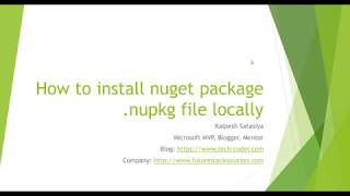 How to install nuget package nupkg file locally [upl. by Ecnatsnok862]