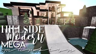 Bloxburg Hillside Modern Mega Mansion 220k  No large plot amp No Advanced Placing  House SpeedBuild [upl. by Beattie]