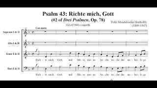 Mendelssohn  Psalm 43 quotRichte mich Gottquot Score Video [upl. by Hinkel]