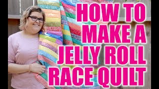 SEW WITH ME Step by Step Jelly Roll Race Quilt  Easy FULL Quilt Tutorial  No fuss amp Easy [upl. by Auqeenwahs739]