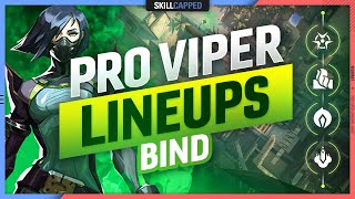 The BEST PRO Viper LINEUPS SETUPS amp ONE WAYS for BIND  Valorant Guide [upl. by Weight]