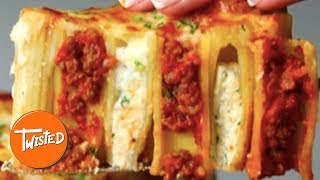 How To Make A Lasagna Stuffed Rigatoni Pie  Twisted [upl. by Aliehs]