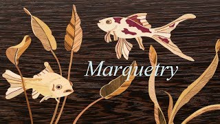 Marquetry  Aquatic lifedrawer table part 1 [upl. by Tori]