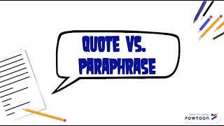 Quote vs Paraphrase Using Research Effectively [upl. by Pani]