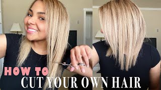 HOW TO CUT YOUR OWN HAIR AT HOME  DIY Layered Haircut Tutorial [upl. by Berglund]