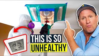 BEST way to Clean DANGEROUS Mold out of Your Air Duct System  Twin Plumbing [upl. by Inavoj]