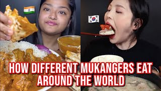 how different mukbangers eat around the WORLD [upl. by Rhoads]