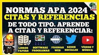 CITAS Y REFERENCIAS EN NORMAS APA 2024 7ma EDICIÓN LAS MÁS ACTUALIZADAS PASO A PASO FÁCIL [upl. by Mini]